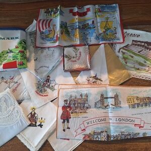 Vtg Souvenir Travel Handkerchiefs